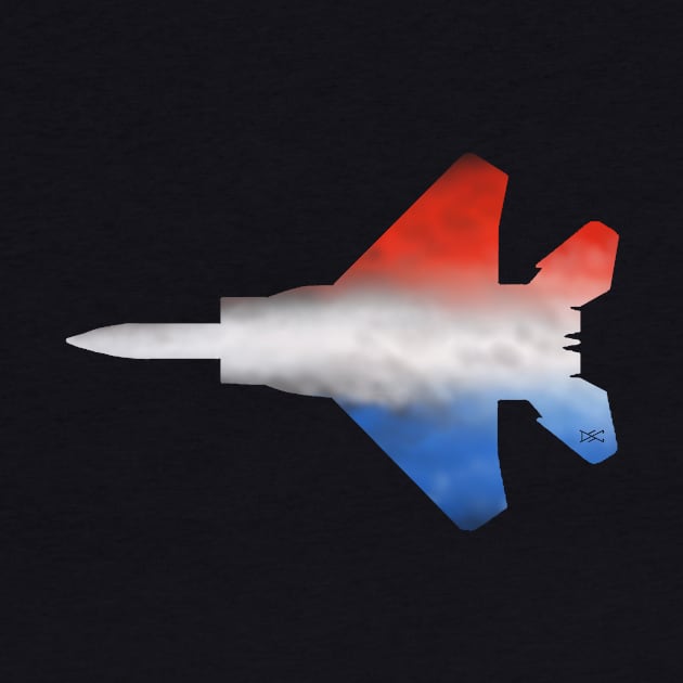 F-15 Red White and Blue Silhouette by DSCarts